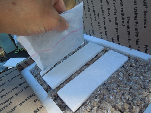 Placement of Heat Pack in Styrofoam lined box